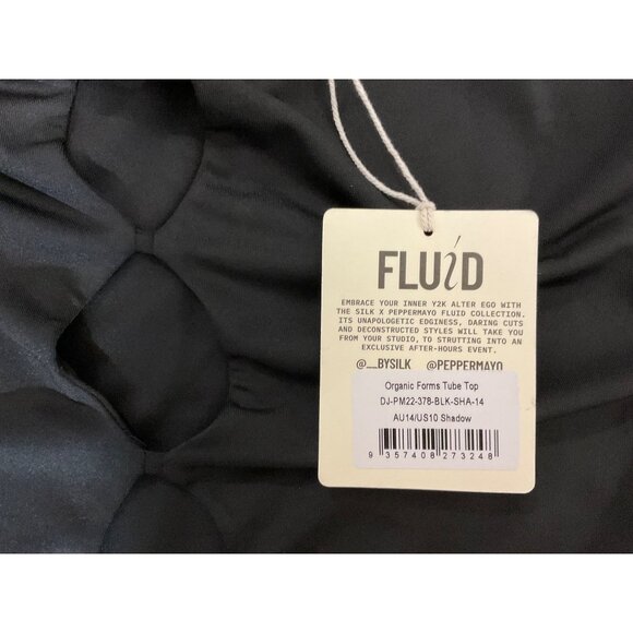 NWT Women's Silk x Peppermayo Black Organic Form Tube Top Size10 - Picture 4 of 5